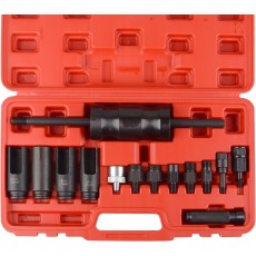 Diesel injector trekker set met 6 aansluitingen en 4 injector doppen