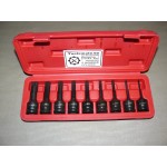 9-delige SPLINE XZN slagdoppen set 1/2" M4 - M16 