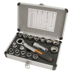 17 delige go Thru multi fit dopsleutel set 10 - 24 met ratel