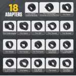 18 Adapters voor lichtinlaten voor gebruik met het klepstraal apparaat